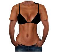 Tshirts Men UK 3D Creative Print Tee Shirts Bikini Summer Casual Crew Neck Short Sleeve Shirts Novelty Costume Funky Pattern Tops Funny Holiday Party Pullover