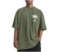 Tshirts Men UK Mens Oversized T Shirts Vintage Acid Washed T Shirts Short Sleeve Heavy Cotton Summer Tops Baggy Graphic Tees Mens Work Tops Athletic Sport Gym Wear Loose Streetwear Plus Size-5XL
