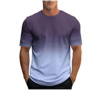 Tshirts Men UK Regular Fit Summer T Shirt Short Sleeve Designer Gym T-Shirts Graduated Colour Lightweight Activewear Casual Round Neck Sports Tees Men's Fashion Running Tops