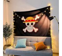 tshy One Piece Multi-Coloured Anime Tapestry Wall Hanging for Party Boys Bedroom Decoration Birthday Gift 95 x 73 cm (E)