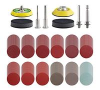 Tshya VPS24401 240pcs 2inch Sanding Discs Pad Variety Kit for Drill Grinder Rotary Tools Attachment with 2Pcs 1/8 inch&1/4 inch Shank Backer Plate, Sanding Pads Includes 80-3000 Grit
