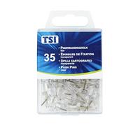 TSI 48310 Push Pins Pack of 35 Clear