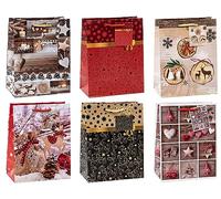 TSI 83019 Gift Bags Christmas No 9, Pack of 12, Size: Medium (7 x 4 x 9 inch)
