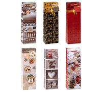 TSI 83289 gift bags Christmas No 9, Pack of 12, size: bottle large (14 x 4,5 x 3 inch)