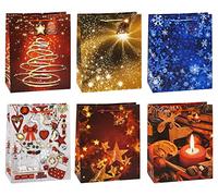 TSI 83318 Gift Bags Christmas No 8, Pack of 12, Size: Large (10 x 5.5 x 12.5 inch), 83318-A