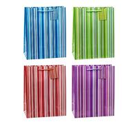 TSI 85315 gift bags Colorful Lines, Pack of 12, size: large (12,5 x 10 x 5,5 inch)