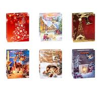 TSI 87010 Christmas Series 10 Gift Bags Size Medium (H x W x D) 23 x 18 x 10 cm Pack of 12