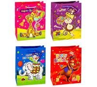 TSI 87013 Gift Bag Happy Birthday Animals Pack of 12 Medium 23 x 18 x 10 cm