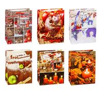 TSI 87026 gift bags Christmas No 6, Pack of 12, size: small (5,5 x 4 x 2,5 inch)