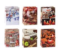 TSI 87026 gift bags Christmas No 6, Pack of 12, size: small (5,5 x 4 x 2,5 inch)