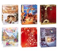 TSI 87310 gift bags Christmas No 10, Pack of 12, size: large (12,5 x 10 x 5,5 inch)