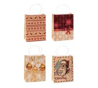 TSI 88011 Christmas Kraft Paper Gift Bags Pack of 12 Medium (H x W x D) 23 x 18