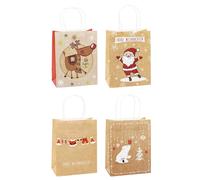 TSI 88018 Christmas Kraft Paper Gift Bags Pack of 12 Medium (H x W x D) 23 x 18