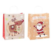 TSI 88318 Christmas Kraft Paper Gift Bags Large 32 x 26 x 12 cm Pack of 6 Large