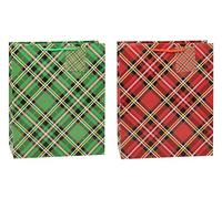 TSI Gift Bags TARTAN, pack of 12, size: large (H x W x D) 12,6" x 10,2" x 5,3", item no. 87312
