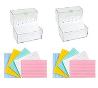 TSI Index File Box A7 Set of 2 with a Total of 400 Index Cards A7 (105 x 74 mm) and Index A-Z, Dimensions of Index Box (W x D x H 12 x 7 x 9.5 cm), Item No. 65790