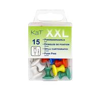 TSI K3T 48354 Push Board Pins XXL Colourful Pack of 15 48354 16 x 25 mm