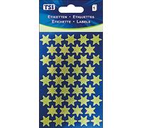 TSI Sticker Labels Golden Stars Print on Paper 1 Sheet Item No. 55320
