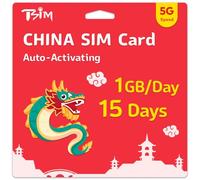 TSIM China SIM Card 15 Day | 1GB/Day 5G Speed | Auto Activating | Hotspot sharing allowed | Support Google, Facebook, Whats app and More. Data Only No Voice.
