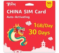 TSIM China SIM Card 30 Day | 1GB/Day 5G Speed | Auto Activating | Hotspot sharing allowed | Support Google, Facebook, Whats app and More. Data Only No Voice.