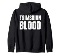 Tsimshian Blood (Design On The Back) Native American Indian Zip Hoodie