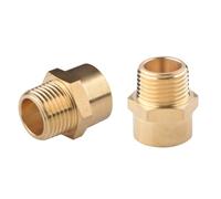 Tsinghwang 2 Pack G 1/2 (BSP) Female Thread to US 1/2 NPT Male Thread Brass Pipe Fitting Adapter,G to NPT Adapter 1/2 Inch Converter Connector