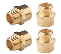 Tsinghwang 4 Pack G 1/2 (BSP) Female Thread to US 1/2 NPT Male Thread Brass Pipe Fitting Adapter,G to NPT Adapter 1/2 Inch Converter Connector