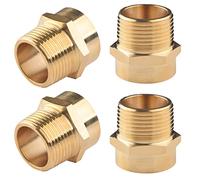 Tsinghwang 4 Pack G 3/4 (BSP) Female Thread to US 3/4 NPT Male Thread Brass Pipe Fitting Adapter,G to NPT Adapter 3/4 Inch Converter Connector