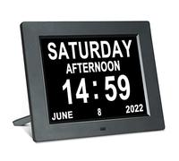 TSITSC 8 Inch Medication Reminder Day Date Time of The Week Clock Digital Calendar Dementia Memory Loss Clock for Seniors Elderly Impaired Vision (Black)