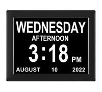 TSITSC Digital Calendar Clock Date and Time Day of The Week Clock 8 Alarm Options + Auto Dimming for Seniors Dementia Elderly Patients(8-Inch, Black)