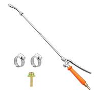 Tskcvy Stainless Steel Sprayer Wand,1/4in&3/8in Brass Barb Sprayer Wand Replacement,29in Sprayer Wand+ Shut Off Valve