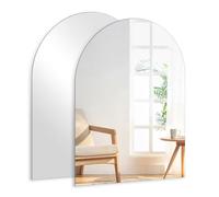 TSKDKIT 2pcs Wall Mirror 40 x 30 cm Stick On Mirror for Walls, Self Adhesive Frameless HD Glass Mirrors for Bathroom, Wardrobe Doors, Hallway, Bedroom (Arch)