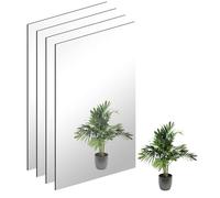 TSKDKIT 4pcs HD Wall Mirror Self Adhesive Glass Mirror High Clarity Stick On Frameless Large Adhesive Mirrors for Bathroom, Bedroom, Living Room, Hallway Decoration (40 x 30cm)