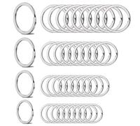 TSKDKIT 50 Pcs Stainless Steel Keyrings for Crafts Metal Split Rings Key Chain Rings Multi-Size Split Hoops Silver Steel Keyring for Resin Crafting Car Home Keys etc