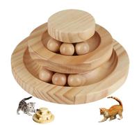 TSKDKIT Cat Toy Roller Exerciser Fun Cat Toy Indoor Pet Interactive Toy Wooden Kitten Ball Toys with Double Layer Rail, Teaser Pet Ball Toys for Kitten Puppy etc