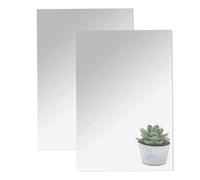 TSKDKIT Large Self Adhesive Mirrors Sheets 2mm Thickened Acrylic Mirror Tiles Adhesive 40 x 30cm Non Glass Stick on Mirror High Clear Mirrors for Bathroom, Bedroom, Door etc(2Pcs)