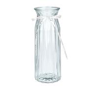 TSKDKIT Tall Glass Flower Vase with Ribbon, 29 x 10cm Decorative Clear Vase with Wide Opening for Tulips, Daffodils & Dried Flowers - Elegant Home Décor or Gift for Women