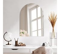 TSKDKIT Wall Mirror 40 x 30 cm Stick On Mirror for Walls, Self Adhesive No Drilling Acrylic Frameless Arched Mirrors for Bathroom, Wardrobe Doors, Hallway