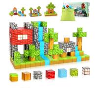 TSKER Magnetic Building Block - 100 Pieces Magnetic Cube - Kids Magnetic Block Build A Fantastic World - Forest Series, Great Gift for Ages 3 and Up