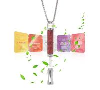 TSKER Strawberry Quartz Smoking Ceasing Aid Chain + 15 Nicotine-Free Filters (Orange + Blueberry + Strawberry + Lemon), Smoking Cessation Whistle with Breathing Resistance, with Real Smoke Feel