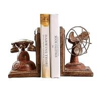 TSKIQQLQ Book Holder Vintage Resin Decorative Bookends - American Style Book Organizers for Shelves - Heavy Duty Bookends for Unique Home Decor Office Decor