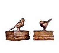 TSKIQQLQ Shelf Decor Retro Bronze Bird Book Holder Accessories Study Heavy Bookends for Shelves Office Office Decorations For Work