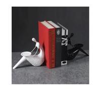 TSKIQQLQ Shelf Decor Unique Black and White Abstract Resin Bookends with Candleholder Function Stylish Office Decorations For Work(Type2)