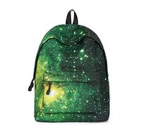 Tskybag Galaxy School Bag Backpack,Unisex Galaxy School Backpack Canvas Rucksack Laptop Book Bag Satchel Hiking Bag (Pgreen)