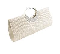 Tskybag Womens Tote Bag Ladies Crystal Diamante Clutch Purse Bridal Wedding Evening Party Handbag Black White Silver Wallet (Champagner)(Size: W11.05, D1.2, H4.7inch)