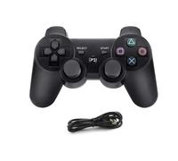 Tskywin PS3 Wireless Controller, Six-axis P3 Game Gamepad, Remote Control Double Vibrating P3 Bluetooth Wireless Controller with 1.2 m Charging Cable, for Playstation 3 PC Windows 7/8/ 9/10 (Black)