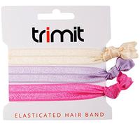 TSL Elasticated Hairband, Ivory/Lilac/Shocking Pink, Pack of 3