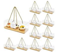 TSLBW 10 Pcs Transparent Cake Box Rectangle Cupcake Box,Small Macaron Packaging Boxes with 10pcs Cake Box Stickers,for Christmas Holiday Bakery Shop Party Treat Cupcakes Packaging (Gold/Round)