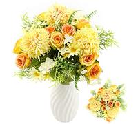 TSLBW 3 Bundles Artificial Flowers Mixed Rose Hydrangea Flower Bouquet Artificial Plants Flowers Decoration Fake Peony Silk Hydrangea Bouquet Decor for Home Wedding Office Table Decoration Gift