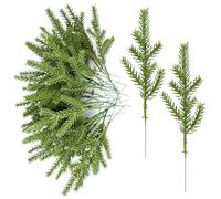 TSLBW 35Pcs Artificial Pine Branches Christmas Pine Needles Green Plants Pine Needles DIY Accessories for DIY Xmas Garland Wreath Making Christmas Tree Picks Craft Holiday Decorations Supplies